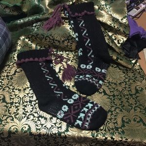 Free people Cuffed boot sock with tassels